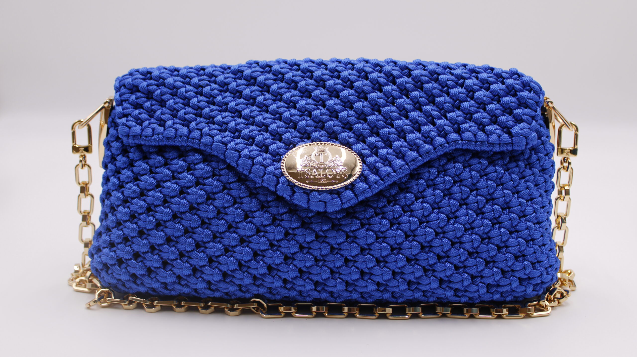 BLUE PURSE 100% HAN-WOVEN