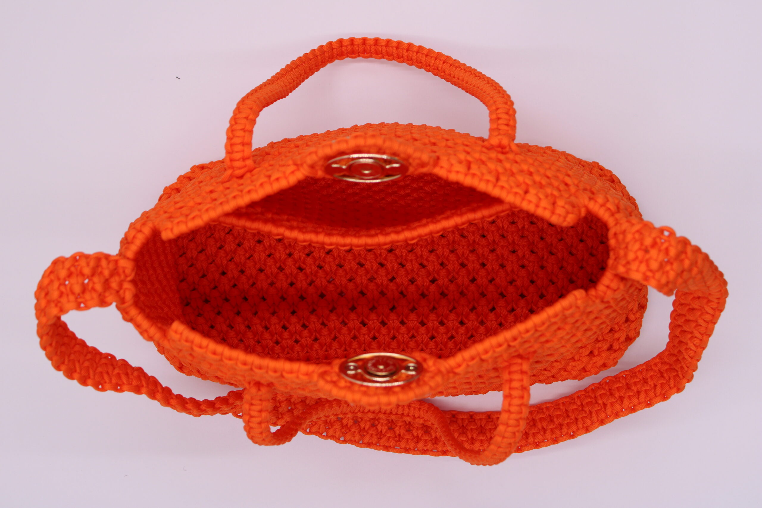 orange tote bag 100% hand-woven