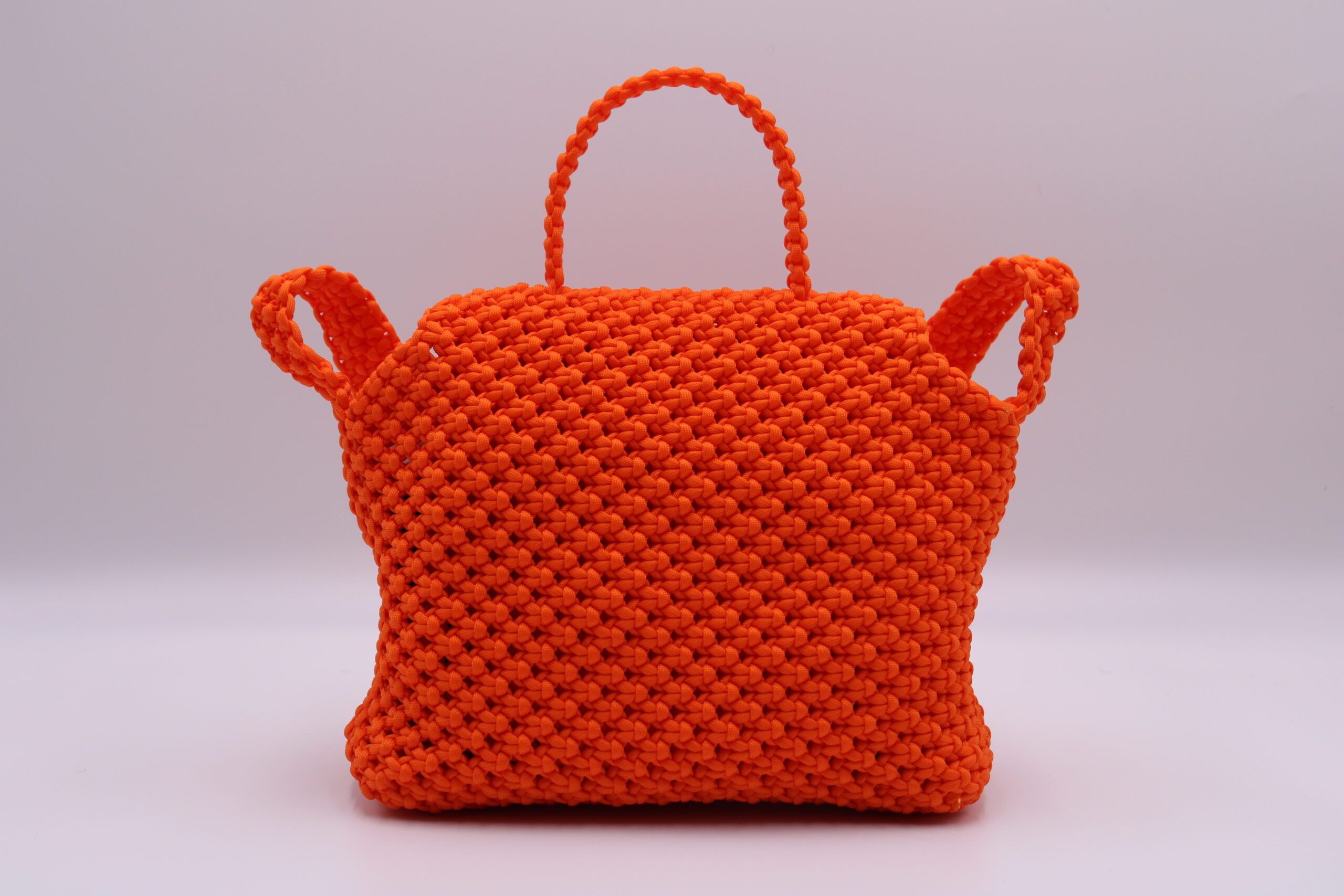 MANDARINE ORANGE COLOR 100% HAND-WOVEN WITH THE SMALL INTERNAL POCKET
