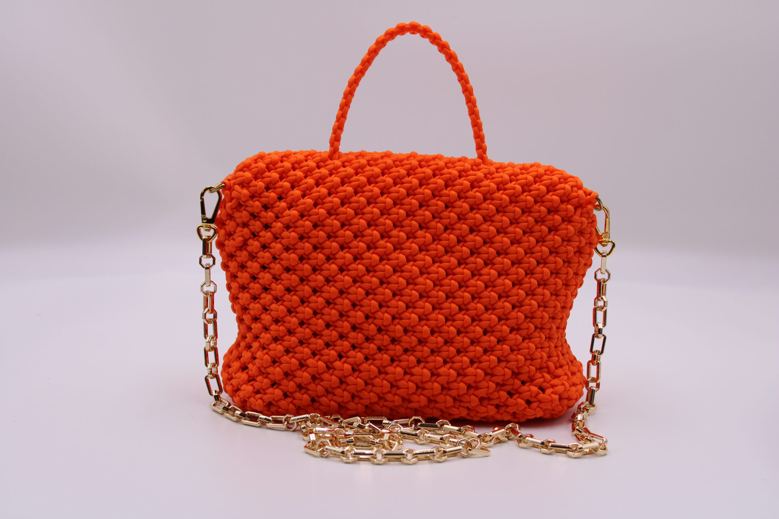 KOTONO ORANGE BAG 100% HAND-WOVEN WITH INTERNAL POCKET