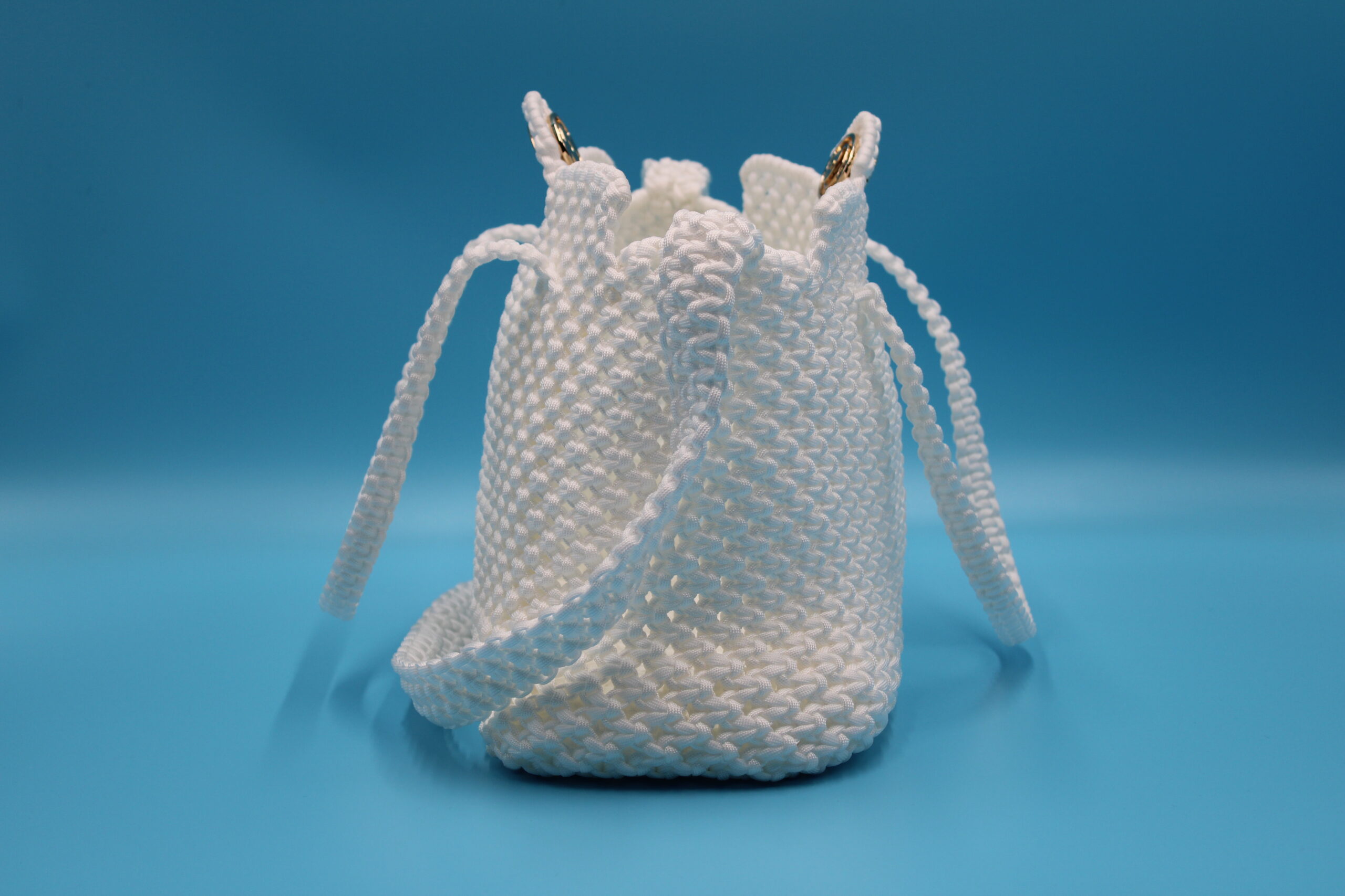 MONT BLANC MIDSIZED ELEGANT WHITE TOTE BAG 100% hand-woven